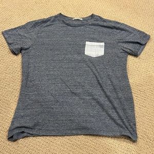 Navy blue heather pocket tee